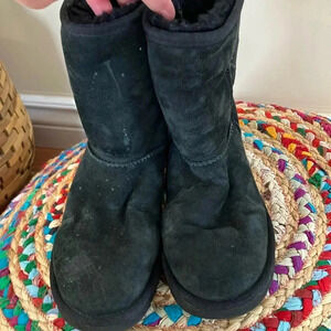 UGG black suede leather boots